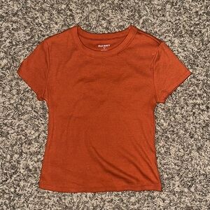 Old Navy Orange Fitted Short Sleeve T-Shirt